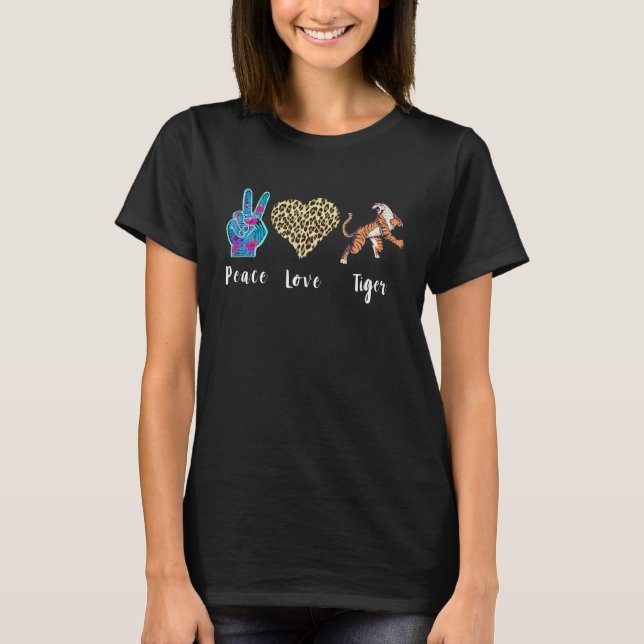 Growling Bengalisch Tiger Liebe Peace Leopard Beng T-Shirt (Vorderseite)