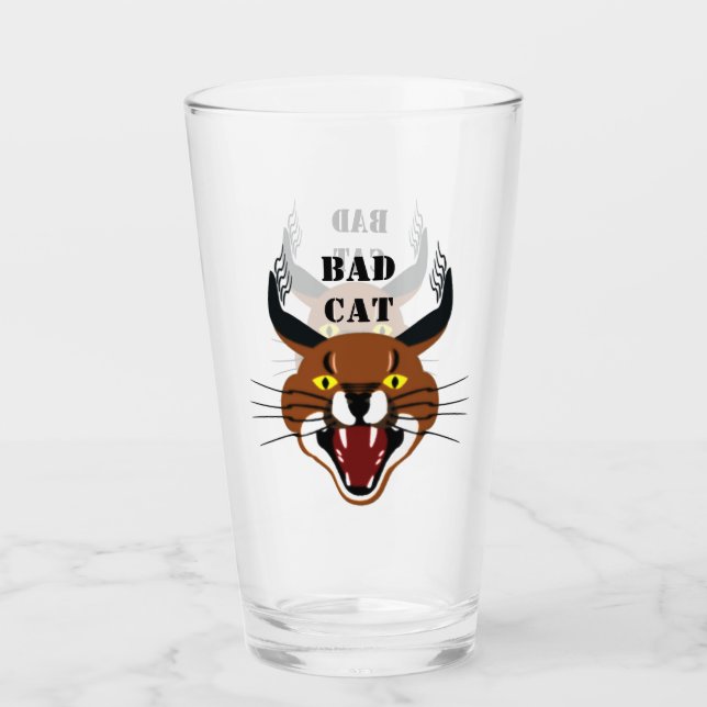 Growling Caracal Bad Cat Glas (Vorderseite)