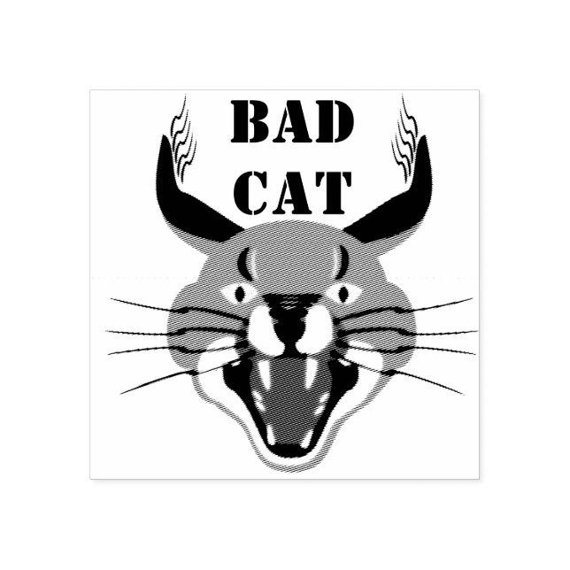 Growling Caracal Bad Cat Gummistempel (Prägung)