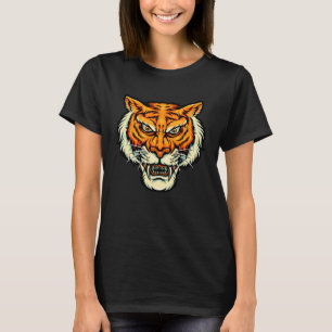 Growling Mouth Open Bengalisch Tiger Cat T-Shirt
