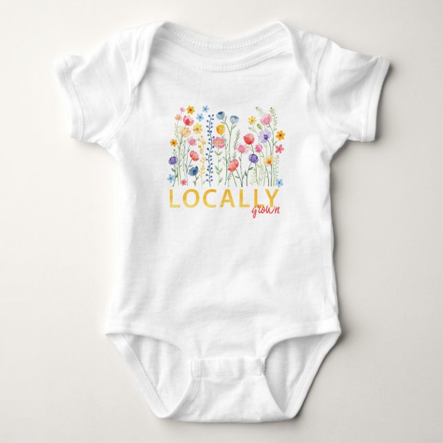Grown Baby Bodysuit - Spring Floral Baby G Baby Strampler (Vorderseite)