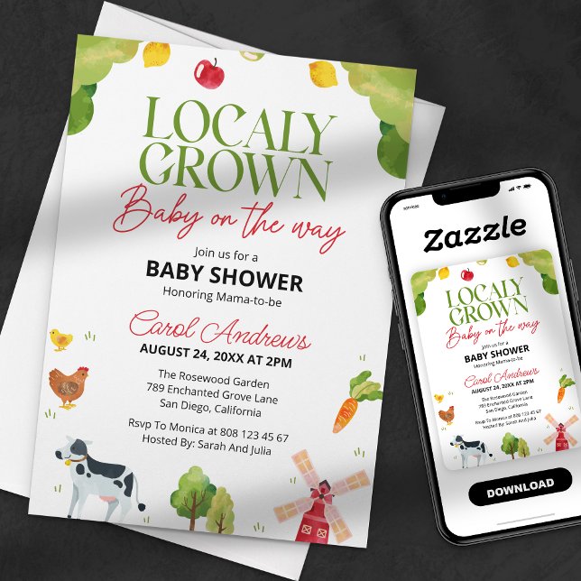 Grown Baby on the Way Bauer Baby Shower Einladung (Von Creator hochgeladen)