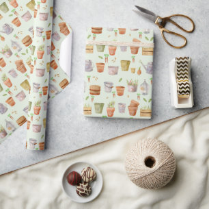 Grown Baby Shower Garden Muster Geschenkpapier
