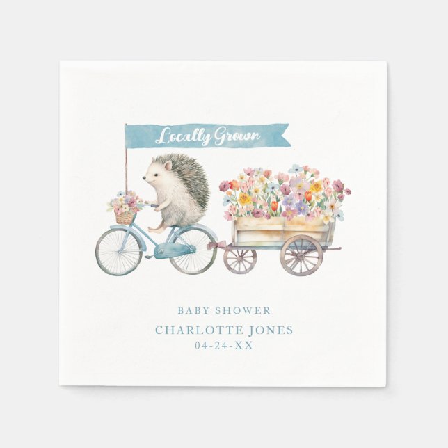 Grown Baby Shower Napkins - Blue Bicycle Serviette (Vorderseite)