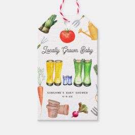 Grown Blue Boots Garden Baby Shower Geschenkanhänger