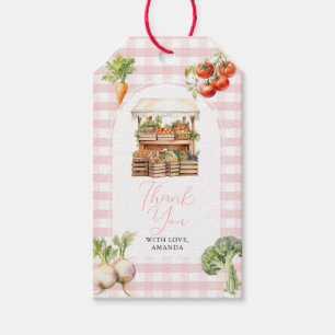 Grown Fresh Market Baby Shower Gingham Geschenkanhänger