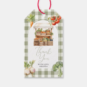 Grown Fresh Market Baby Shower Gingham Geschenkanhänger