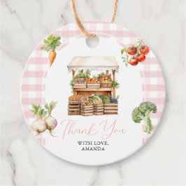 Grown Fresh Market Baby Shower Gingham Geschenkanhänger