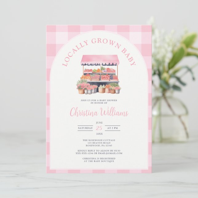 Grown Girl Baby Shower Einladung (Stehend Vorderseite)