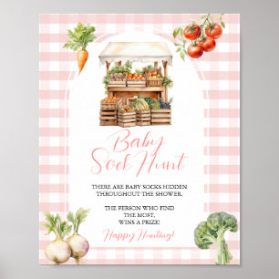 Grown Market Baby Shower Baby Sock Hunt Poster