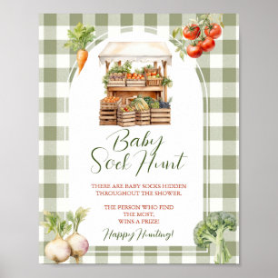 Grown Market Baby Shower Baby Sock Hunt Poster