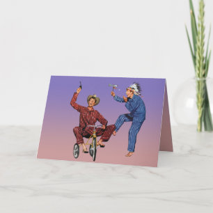 Grownup Cowboy et Indian [drôle de carte de voeux]