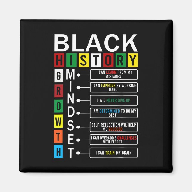Growth Mindset Definition Cool Black History Month Magnet (Vorne)