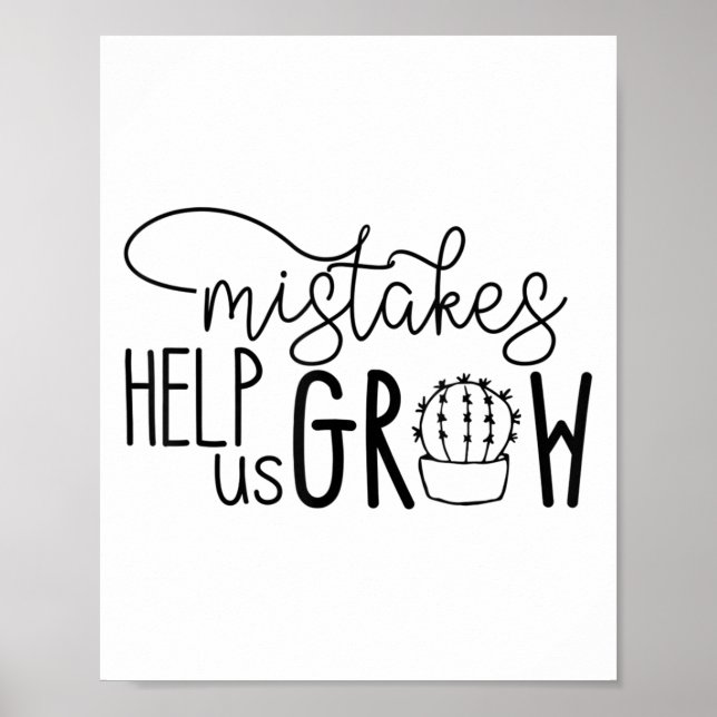 Growth Mindset Teacher Mistakes Help Us Grow Men W Poster (Vorne)