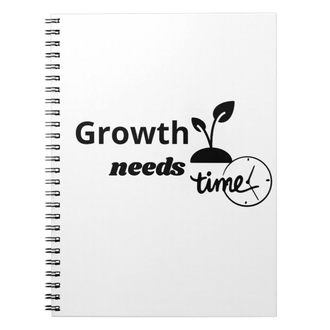 Growth Needs Time – Minimal Motivational Quote Pos Notizblock (Vorderseite)