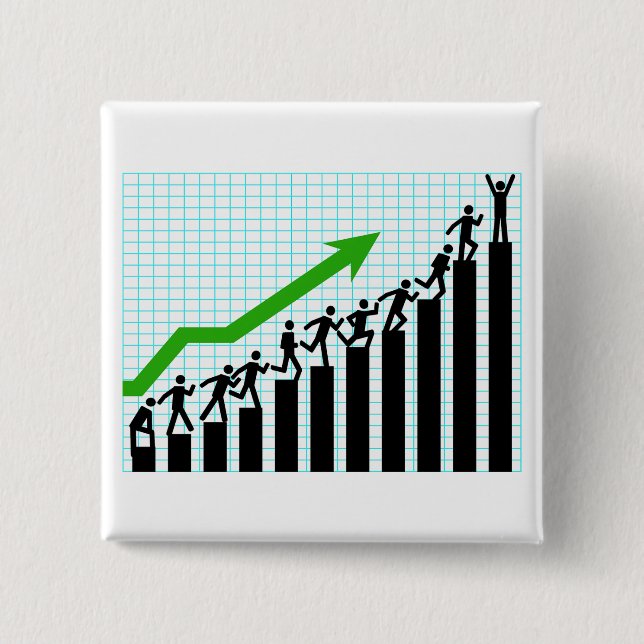Growth Success Progress Bar Chart Button (Vorderseite)
