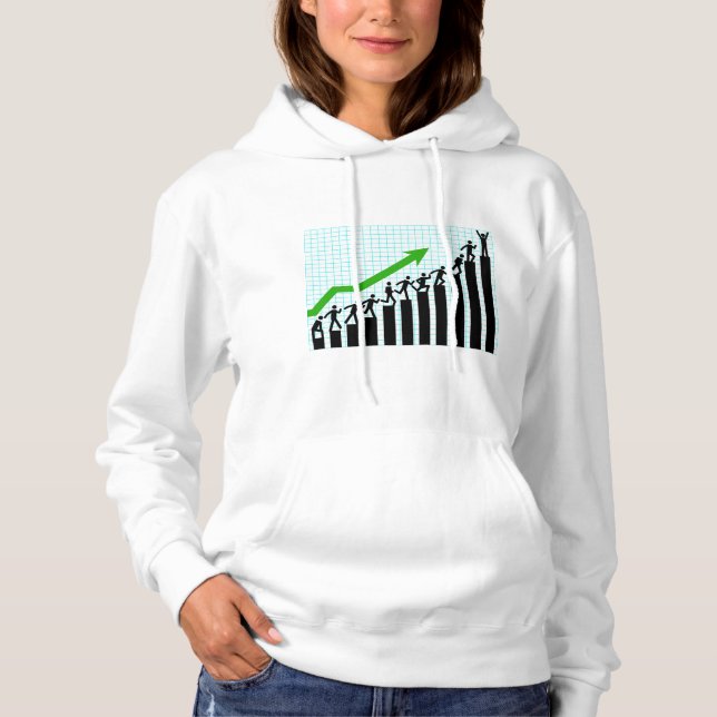 Growth Success Progress Bar Chart Hoodie (Vorderseite)