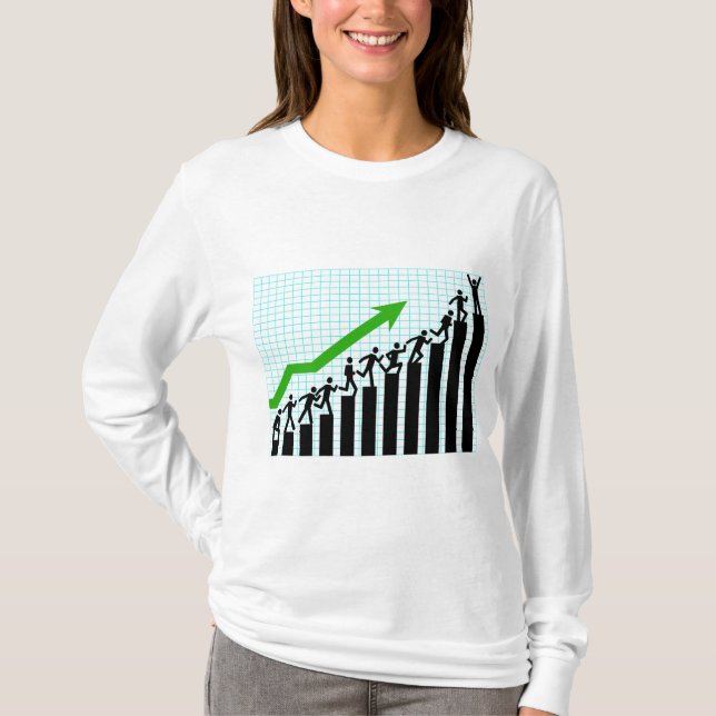 Growth Success Progress Bar Chart T-Shirt (Vorderseite)