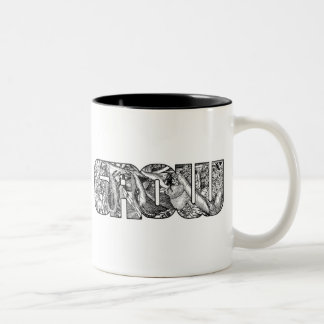 Growvisuals - wachsen Sie Vogelbuchstabe-Tasse Zweifarbige Tasse