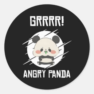 Grr Angry Pandas Wild Panda Bamboo Runder Aufkleber