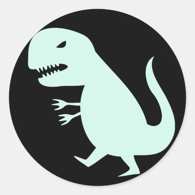 Grr Dinosaur Runder Aufkleber (Vorderseite)