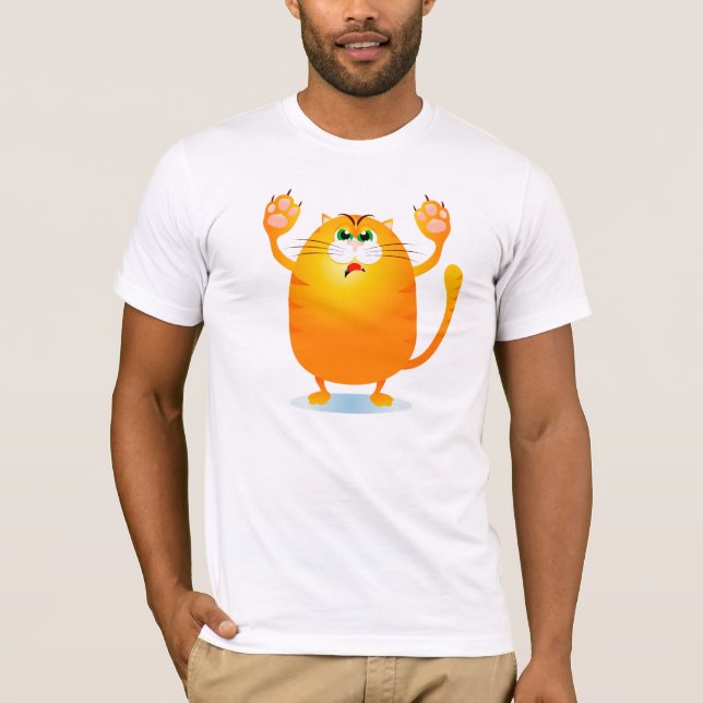 Grr ! Drôle chat de dessin animé, t-shirt (Devant)