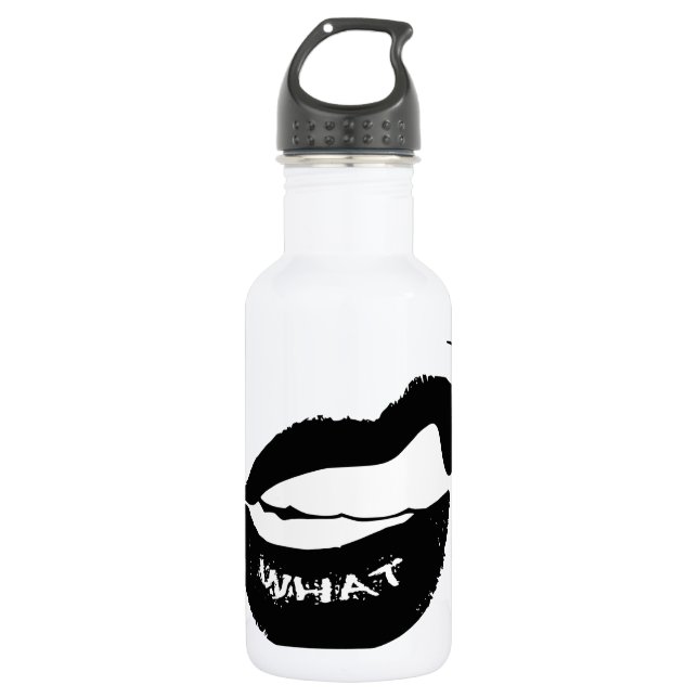 Grr was! Schwarzer Lipstick und Zähne Trinkflasche (Vorderseite)