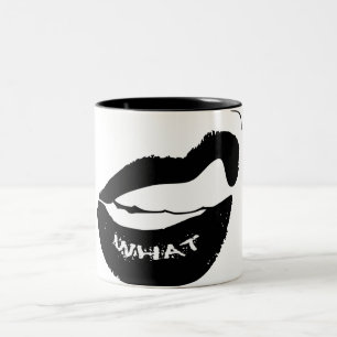 Grr was! Schwarzer Lipstick und Zähne Zweifarbige Tasse