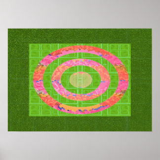 GRs aus grünem und Chakra Oval Stainedglass Pink Poster