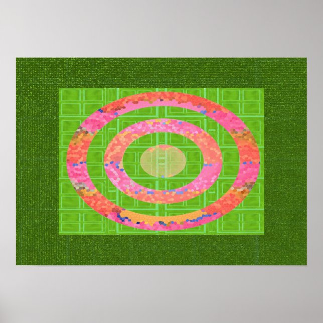 GRs aus grünem und Chakra Oval Stainedglass Pink Poster (Vorne)