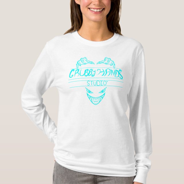 Grubby Handstudio Langärmelige Logos+Motto T - Shi T-Shirt (Vorderseite)