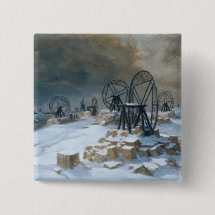 Gruben bei Gentilly im Schnee, 1879 Button