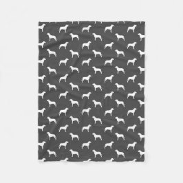 Gruben-Stier-HundeSilhouette-Muster-Grau Fleecedecke