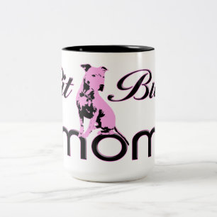 Gruben-Stier-Mama-Tasse ~ Rosa Zweifarbige Tasse