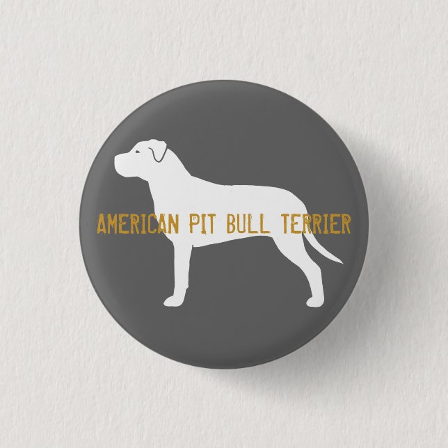 Gruben-Stier-Silhouette Button (Vorderseite)