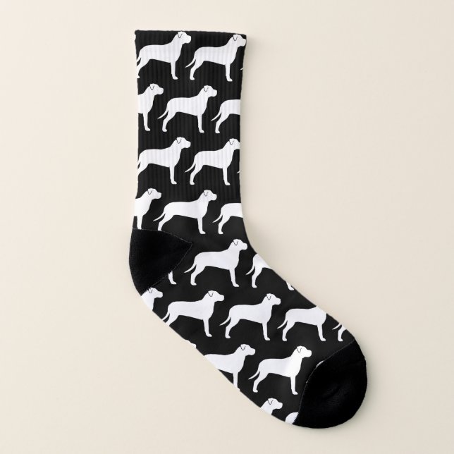 Gruben-Stier-Silhouette-Muster Socken (Links - Innen)
