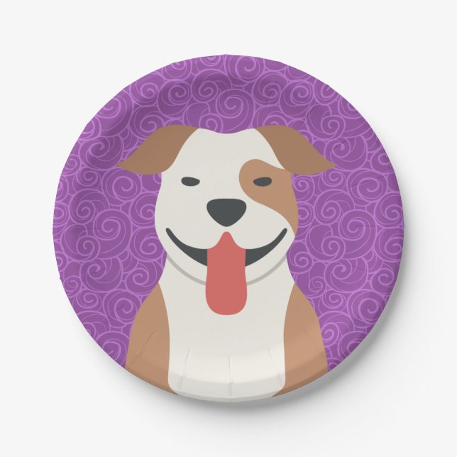 Gruben-Stier-Terrier-Papier-Teller Pappteller (Vorderseite)