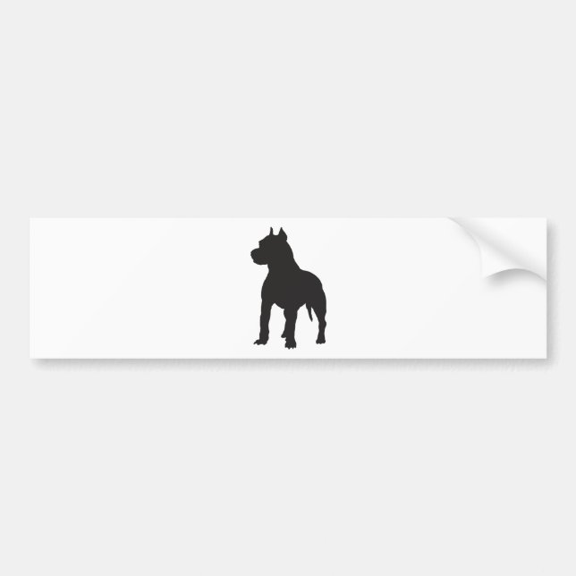 Gruben-Stier-Terrier-Schwarz-Silhouette Autoaufkleber (Vorne)