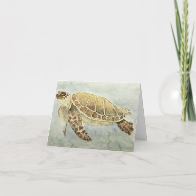 Grubenkarte Wasserfarbenschildkröte Karte (Vorderseite)