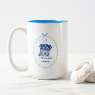Grübler bemerken alles Niedliche Hund Zweifarbige Tasse