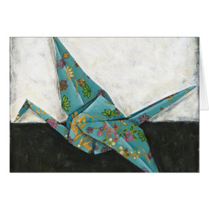 Grue Origami aux motifs floraux