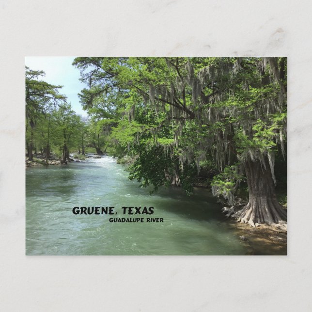 Gruene, Texas und Guadalupe Postkarte (Vorderseite)