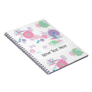 Grues et fleurs en papier Origami Carnet personnal