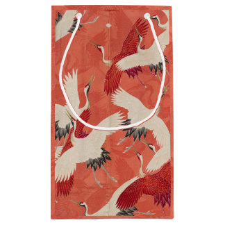 Grues japonaises Sac cadeau Kimono Rouge