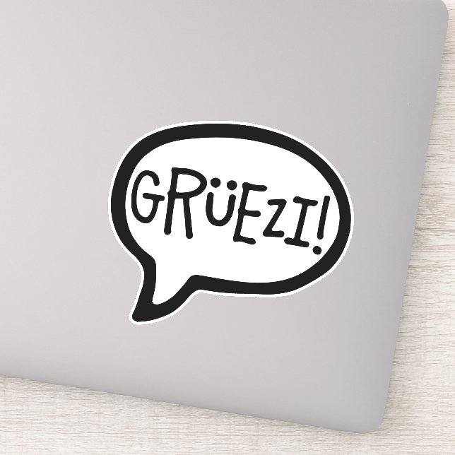 Grüezi! Hallo auf Schweizer Deutsch, Schwiizerdüts Aufkleber (Detail)