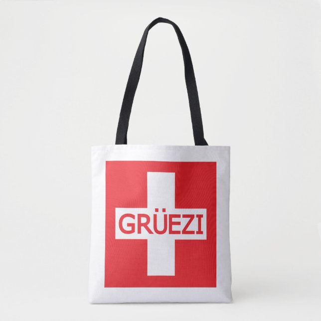 Gruezi Switzerland Flag Tasche (Vorderseite)