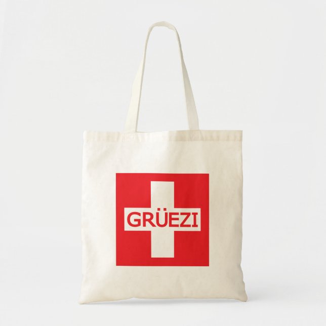 Gruezi Switzerland Flag Tragetasche (Vorne)