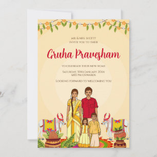 Gruhapravesham Einladung Digitale indische Hausein