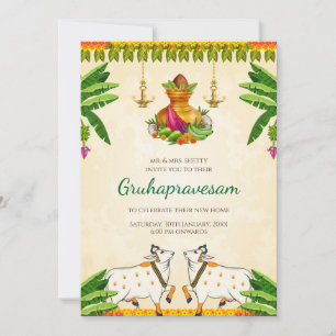 Gruhapravesham Einladung Digitale indische Hausein