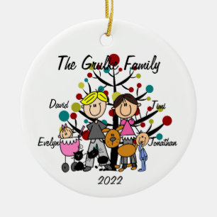 Grulke Kundenwunsch Familienornament Keramik Ornament